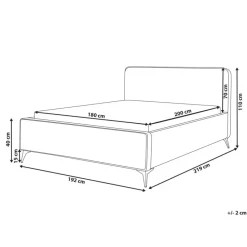VALOGNES - Tweepersoonsbed - Lichtgrijs - 180 x 200 cm - Corduroy