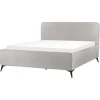 VALOGNES - Tweepersoonsbed - Lichtgrijs - 160 x 200 cm - Corduroy