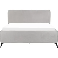 VALOGNES - Tweepersoonsbed - Lichtgrijs - 160 x 200 cm - Corduroy