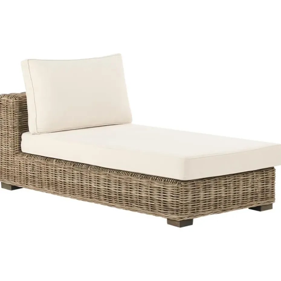 VARALLO - Loungeset 4-zits - Gebroken wit - Linkszijdig - Rotan