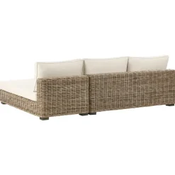 VARALLO - Loungeset 4-zits - Gebroken wit - Linkszijdig - Rotan