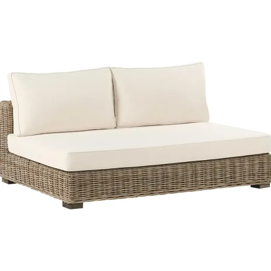 VARALLO - Loungeset 4-zits - Gebroken wit - Linkszijdig - Rotan