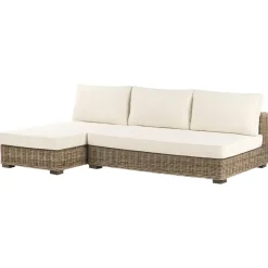 VARALLO - Loungeset 4-zits - Gebroken wit - Rechtszijdig - Rotan