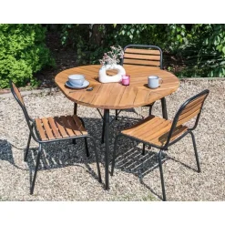 VARENNA - Tuintafel - Lichtbruin - 110 cm - Acaciahout