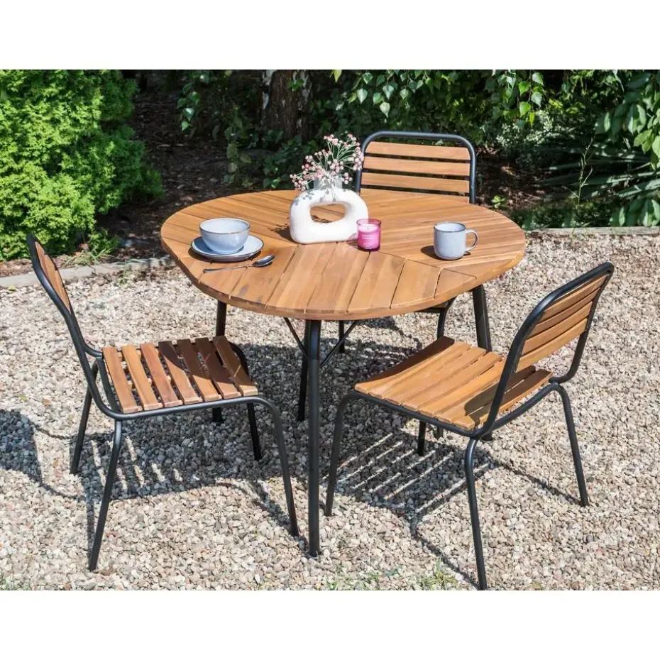 VARENNA - Tuintafel - Lichtbruin - 110 cm - Acaciahout