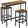 Vasagle Barmeubelset - Bartafel en barkrukken - Rustiek bruin-zwart