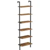 VASAGLE Industriele Ladderplank 6 Etages, Wandplank 15 kg Draagvermogen