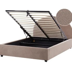 VAUCLUSE - Bed met opbergruimte - Taupe - 140 x 200 cm - Bouclé