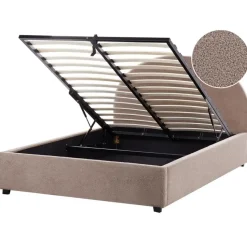 VAUCLUSE - Bed met opbergruimte - Taupe - 140 x 200 cm - Bouclé