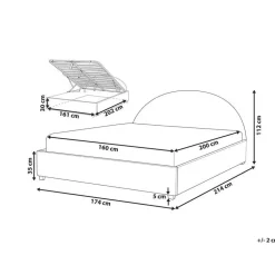 VAUCLUSE - Bed met opbergruimte - Lichtbeige - 160x200 cm - Polyester