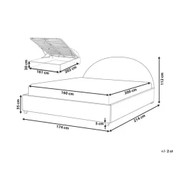 VAUCLUSE - Bed met opbergruimte - Lichtbeige - 160x200 cm - Polyester