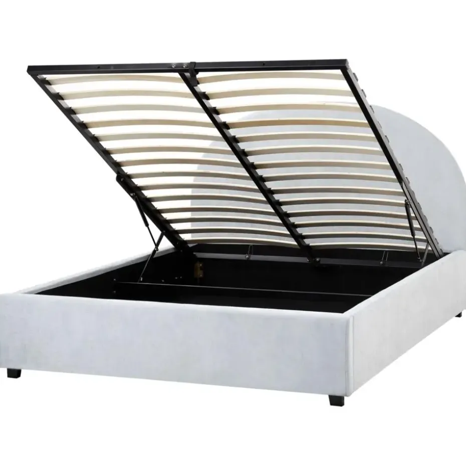 VAUCLUSE - Bed met opbergruimte - Lichtblauw - 140 x 200 cm - Stof