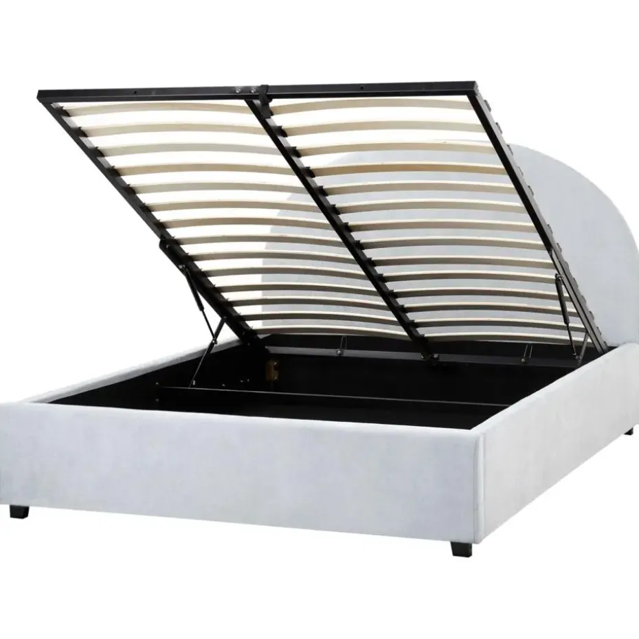 VAUCLUSE - Bed met opbergruimte - Lichtblauw - 140 x 200 cm - Stof