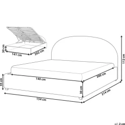 VAUCLUSE - Bed met opbergruimte - Lichtblauw - 140 x 200 cm - Stof