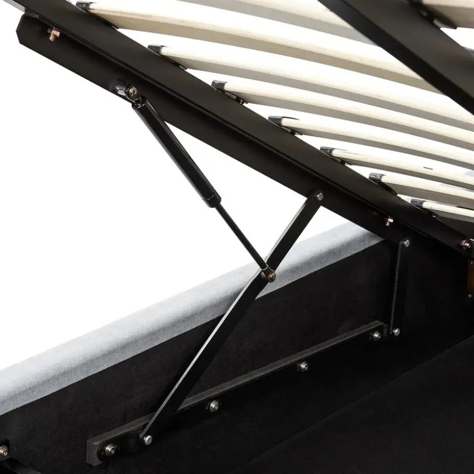 VAUCLUSE - Bed met opbergruimte - Lichtblauw - 140 x 200 cm - Stof