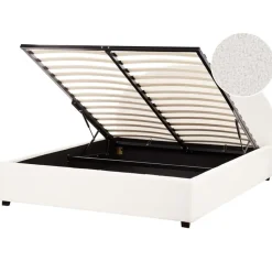 VAUCLUSE - Bed met opbergruimte - Gebroken wit - 160 x 200 cm - Bouclé