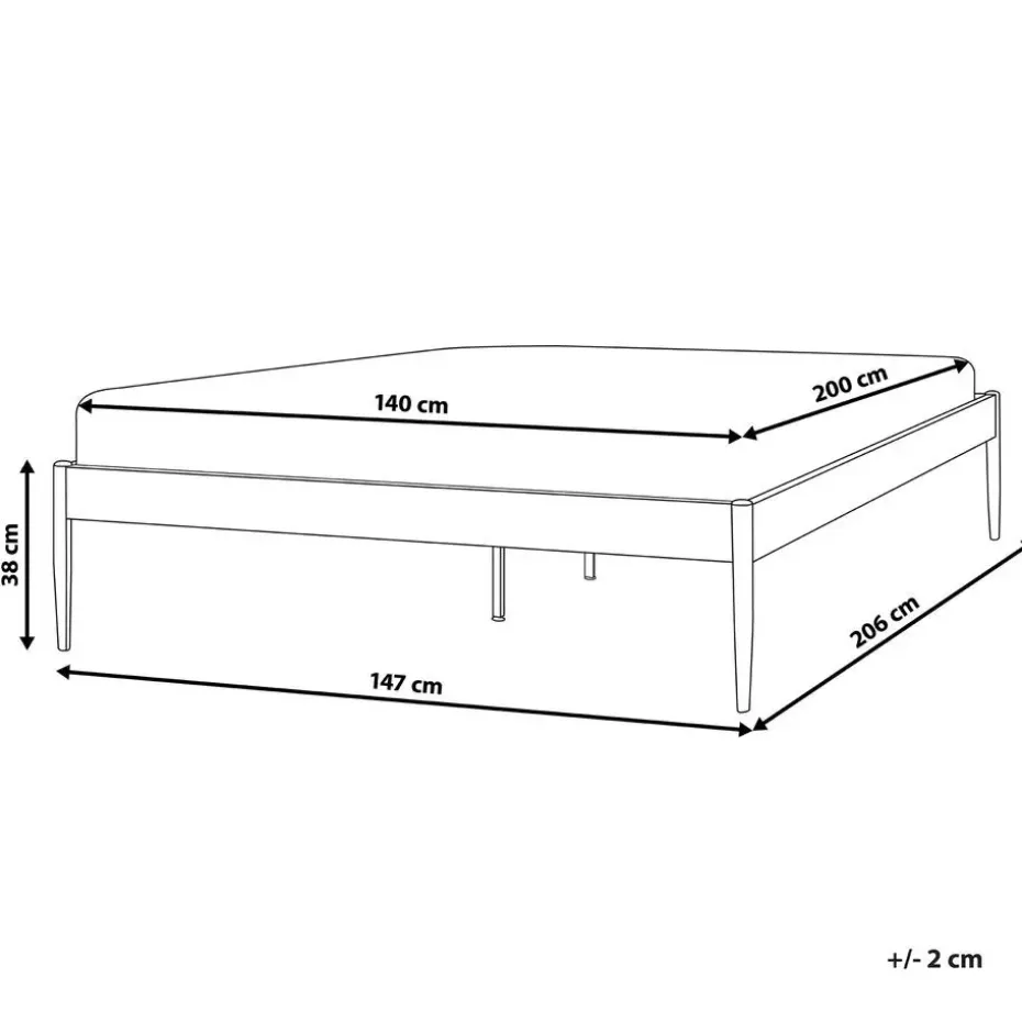 VAURS - Tweepersoonsbed - Wit - 140 x 200 cm - Staal