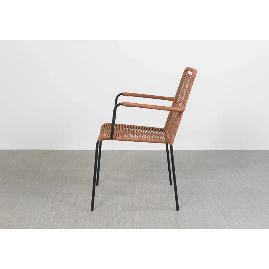 VDG Denver rope stapelbare tuinstoel Terracotta