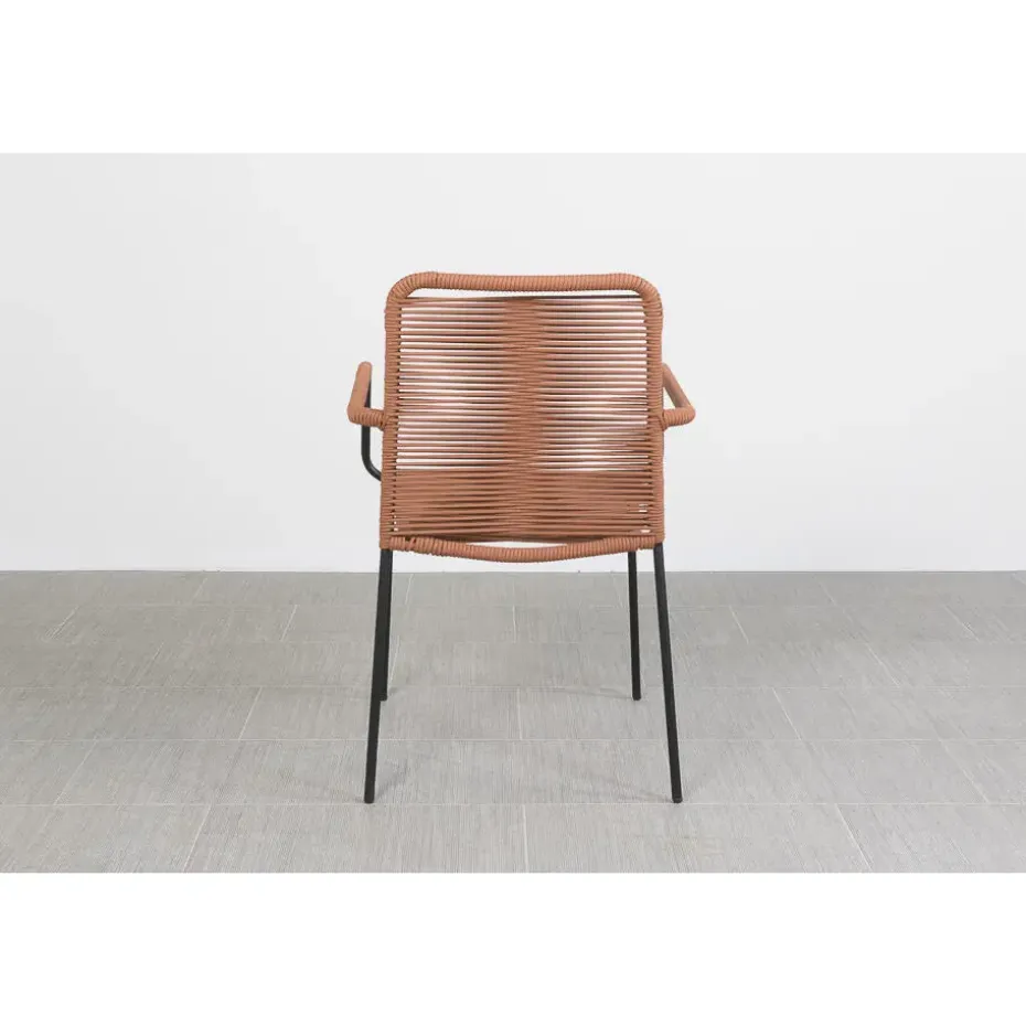 VDG Denver rope stapelbare tuinstoel Terracotta