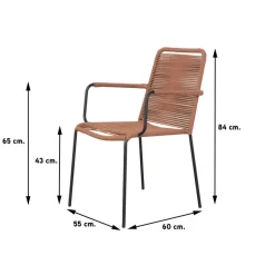 VDG Denver rope stapelbare tuinstoel Terracotta