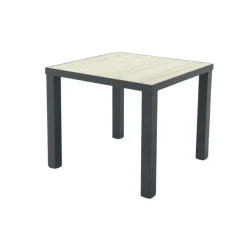 VDG Nola tuintafel 90x90 cm. - Antraciet/Houtlook