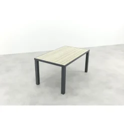 VDG Nola tuintafel 160x90 cm. - Antraciet/Houtlook