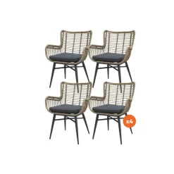 VDG Set van 4 - Jasmine dining tuinstoel - Naturel