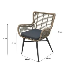 VDG Set van 4 - Jasmine dining tuinstoel - Naturel