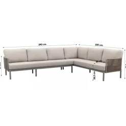 VDG Sierra hoek loungeset + loungestoel - Naturel/Grijs