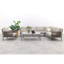 VDG Sierra hoek loungeset + loungestoel - Naturel/Grijs