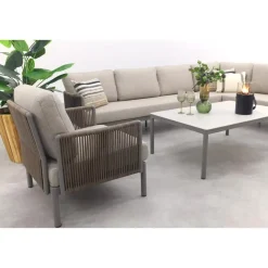 VDG Sierra hoek loungeset + loungestoel - Naturel/Grijs