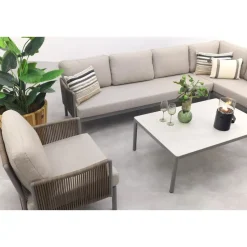 VDG Sierra hoek loungeset + loungestoel - Naturel/Grijs