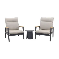VDG Solaro/Velora verstelbare loungestoelen set (3-delig) - Royal grey / Zand