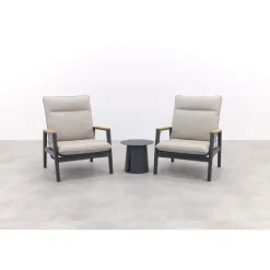 VDG Solaro/Velora verstelbare loungestoelen set (3-delig) - Royal grey / Zand