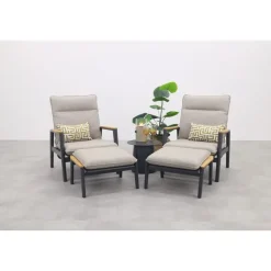 VDG Solaro/Velora verstelbare loungestoelen set (3-delig) - Royal grey / Zand