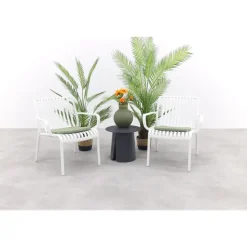 VDG Stripe/Velora loungestoelen set (3-delig) - Wit/Royal grey