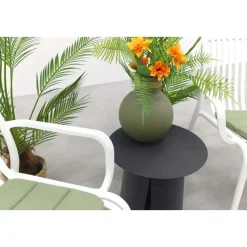 VDG Stripe/Velora loungestoelen set (3-delig) - Wit/Royal grey