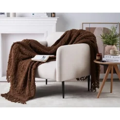 VELLA - Deken - Bruin - 150 x 200 cm - Katoen