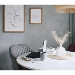 VENICE - Bureaustoel - Grijs - Fluweel