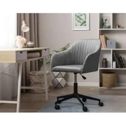 VENICE - Bureaustoel - Grijs - Fluweel