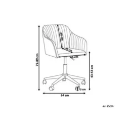 VENICE - Bureaustoel - Grijs - Fluweel