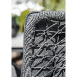 Venice dining fauteuil - carbon black - rope dark grey - mystic grey