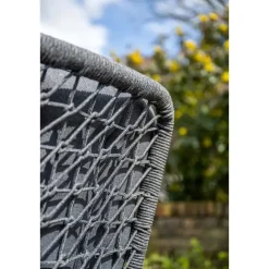 Venice dining fauteuil - carbon black - rope dark grey - mystic grey