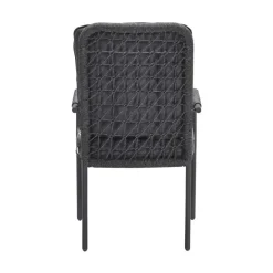 Venice dining fauteuil - carbon black - rope dark grey - mystic grey