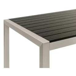 VERNIO - Tuintafel - Zwart/Zilver - 90 x 180 cm - Aluminium