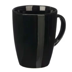 Vessia Design koffie mokken - 6x - zwart - keramiek - 330 ml