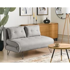 VESTFOLD - Slaapbank - Lichtgrijs - Polyester