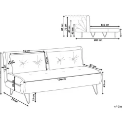 VESTFOLD - Slaapbank - Lichtgrijs - Polyester