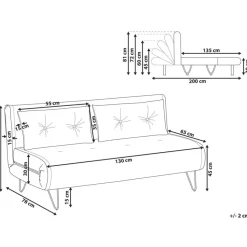VESTFOLD - Slaapbank - Lichtgrijs - Polyester
