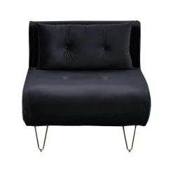 VESTFOLD - Slaapbank - Zwart - Fluweel